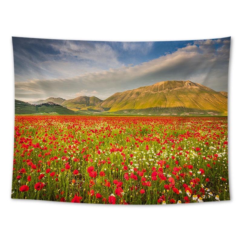 Tapiserie suspendată pe perete Floarea-soarelui Lavandă Pictură în ulei Peisaj Decorare cameră Pânză de fundal