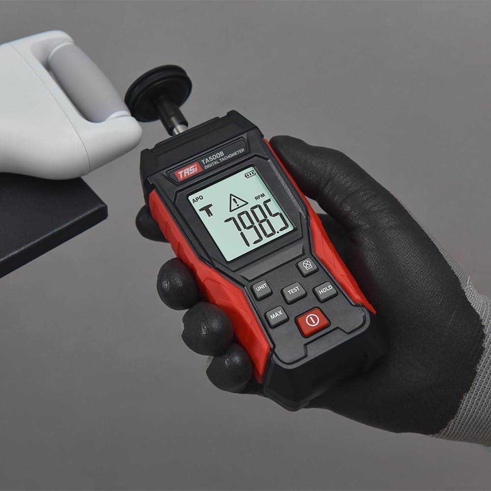 Hosioe Digital Tachometer Touch Mini RPM Tester Meter LCD Display Handheld Digital Phototachometer Motor Wheel Lathe for Car Manufacturing
