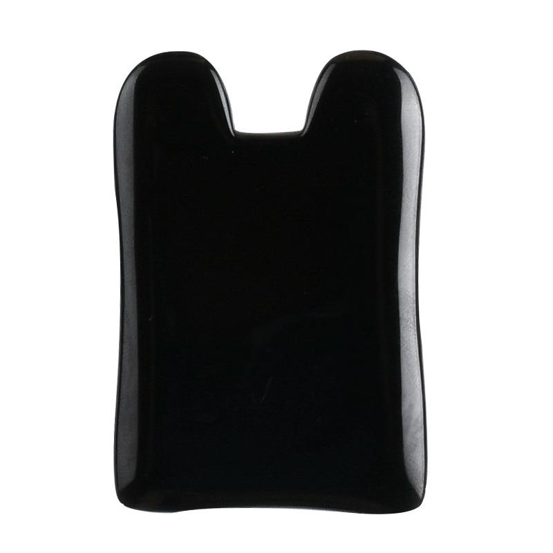 1Pc Black Obsidian Gua Sha Board Facial Massage Tool Scraping Jade Roller For Spa Acupuncture Therapy Trigger Point For Body