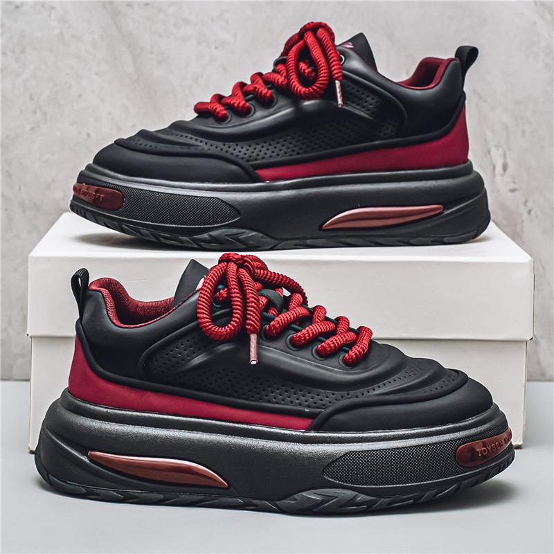 22 Herbst neue dicke Sohle höhenverstellende Dad Shoes Trend Student Leder FreizeitsportSchuhe Trend