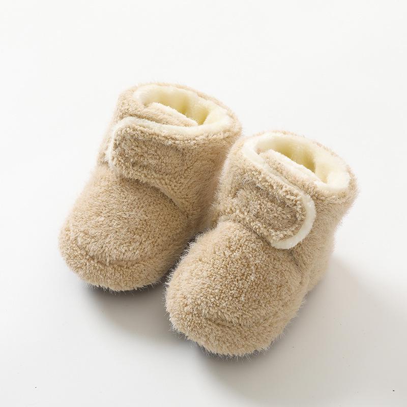 First Walker Soft Sole Non-Slip Baby Shoes & Socks - Thickened for Warmth, Solid Color, Perfect for Autumn/Winter, Newborn to Toddler Floorsocks