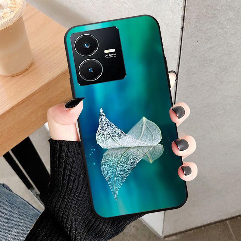 For Vivo Y22 4G Case Wolf Cat Soft Silicone Shockproof Phone Cover For Vivo V2207 V2206 Y22s Y 22 Y 22S Cases 2022 Black Bumper