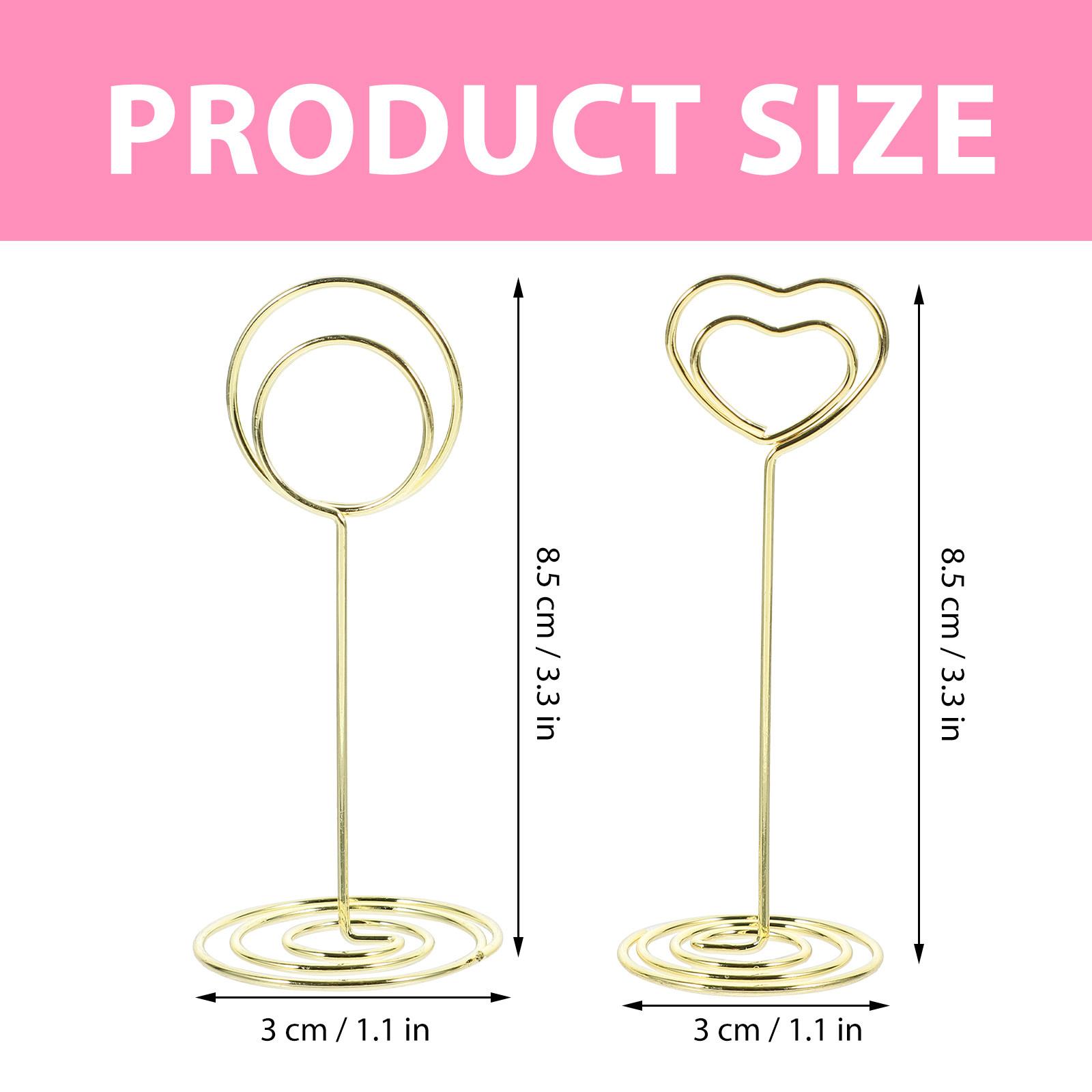 

8Pcs Lightweight Mini Picture Holder Stand for Photos Notes Memos Cards Table Number Holders Place Card Holder Wedding золотистий