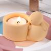 1pcs  Silicone Candle Holder Mold - Cute Rabbit-Shaped Dual-Compartment Design for Candles, Cement Casting - for Home Desk Decor