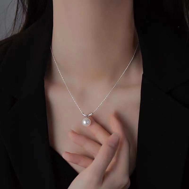 2024 New Hot Style 925 Sterling Silver Pearl Necklace for Women - Clavicle Chain with a Luxurious High-End Feel