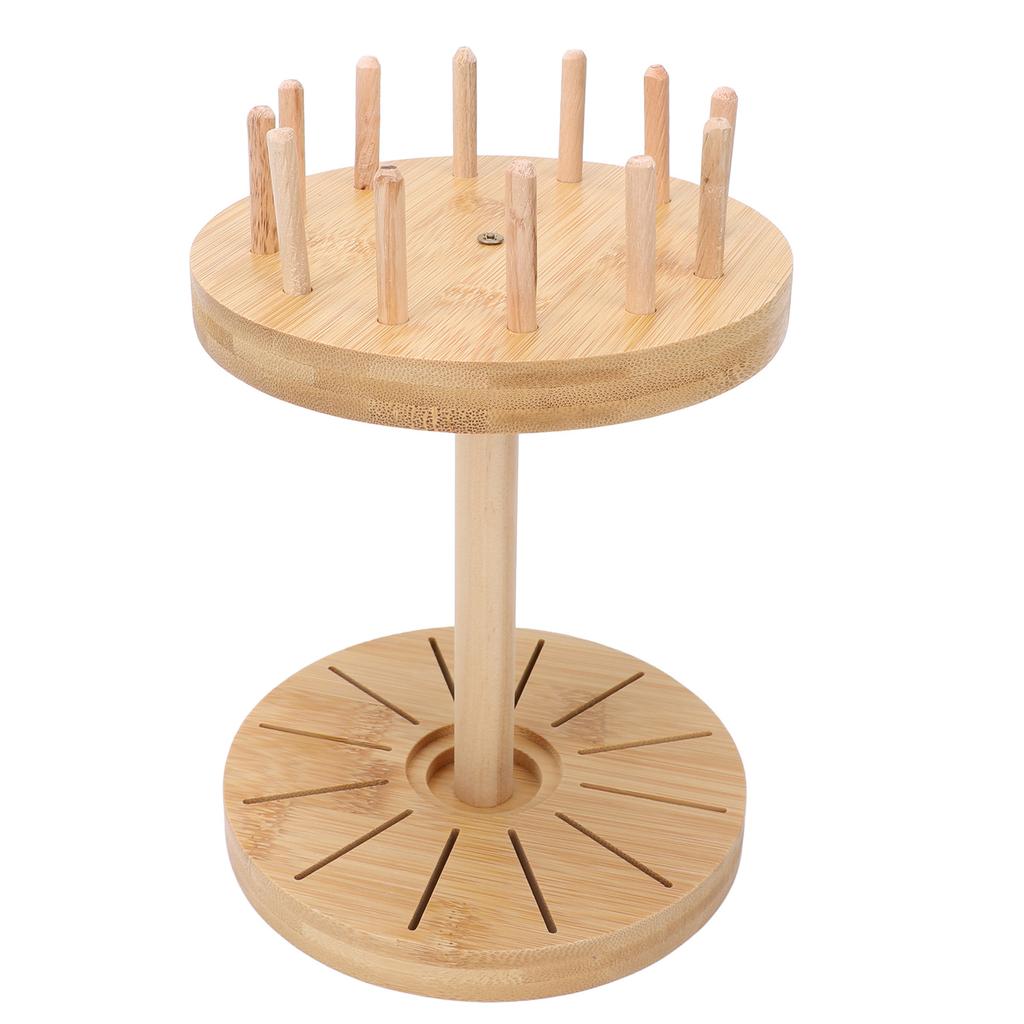 Nähgarnständer Rund Bambus Abnehmbarer Spulen-Garnhalter Ständer für Heimtextilien Handweben