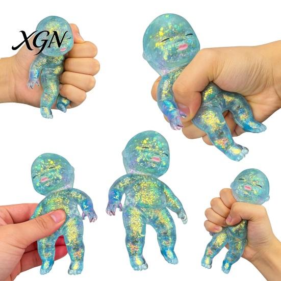Babies Sensory Toy Glitter Stress Relief Slow Rising Anxiety Relieving Mini Baby Reduction Squeeze Soft Stretchy Relaxation Ball Fidget