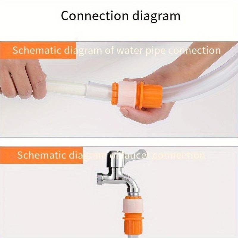 2pcs/5pcs Orange Universal Faucet Adapter Connector - Plastic Hose Adapter for Kitchen Faucet and Garden Water Pipe