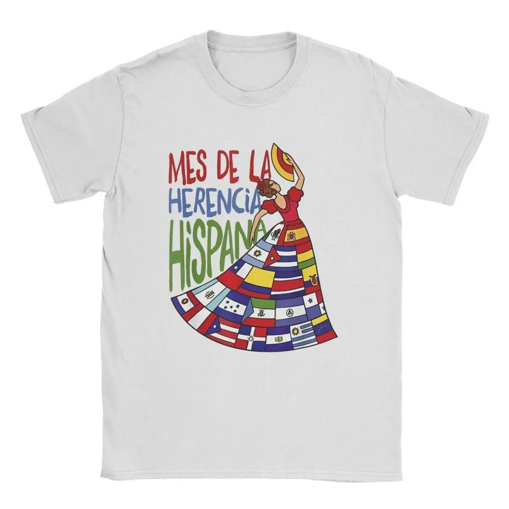 Men T-Shirts Latina Power Women Flowers Unique Cotton Tee Shirt Short Sleeve Hispanic Heritage Month T Shirts merchandise Gift
