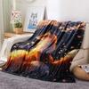 Fox Print Flannel Blanket, High quality Comfortable for All Seasons, Home Decor, Warmth and Comfort, Perfect for Christmas Gifts