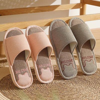 Linen Cotton High Heel Slippers: Anti-Slip Indoor Sandals for Women - Perfect for Spring To Autumn
