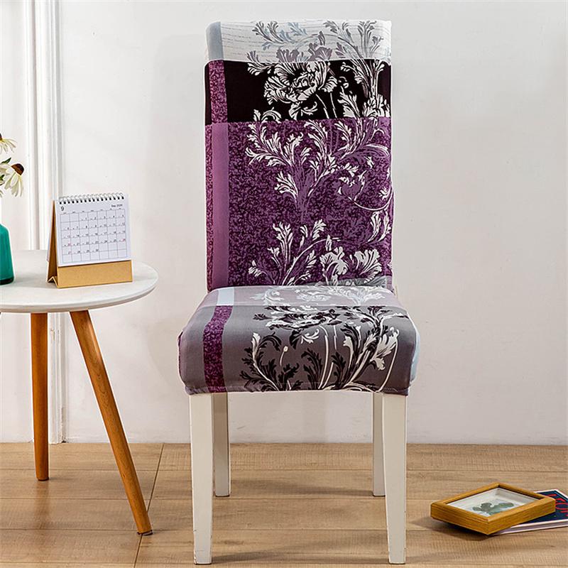 1PC Bedruckter Stuhlbezug, Stretch, waschbar, abnehmbar, große elastische Stuhlbezüge, Sitzbezug für Bankett, Hotel, Küche, Wohnzimmer