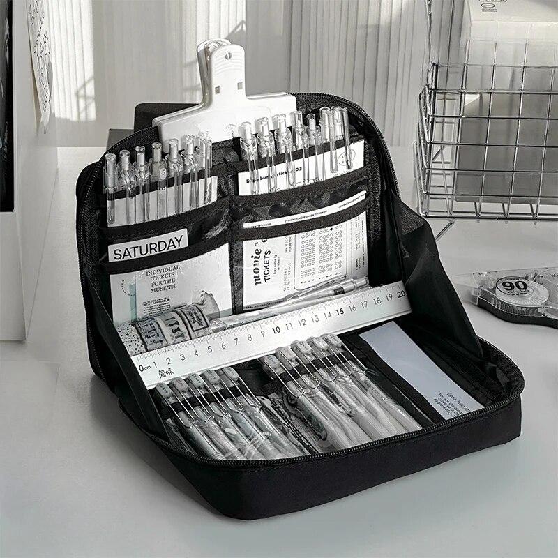 12 Στρώσεων Ανθεκτική στη Βρωμιά Μεγάλης Χωρητικότητας Τσάντα για Μολύβια Αισθητική Πάντα Σχολική Θήκη Σταθερών Ειδών Θήκη Μολυβιών με Φερμουάρ Σχολικά Είδη