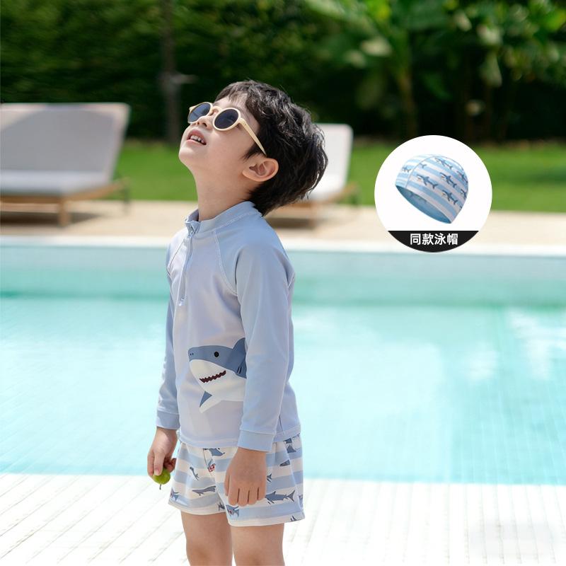 Boys Quick Dry Swim Trunks Set Professional Summer Beach Training Vacation Comfortable Medium Large Kids Swimming Suit