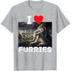 Funny I Heart Furries I Heart Werewolfs Meme Unisexs T Shirt Unisex Cotton Oversized Casual Tee Summer Spring Novelty Loose Top