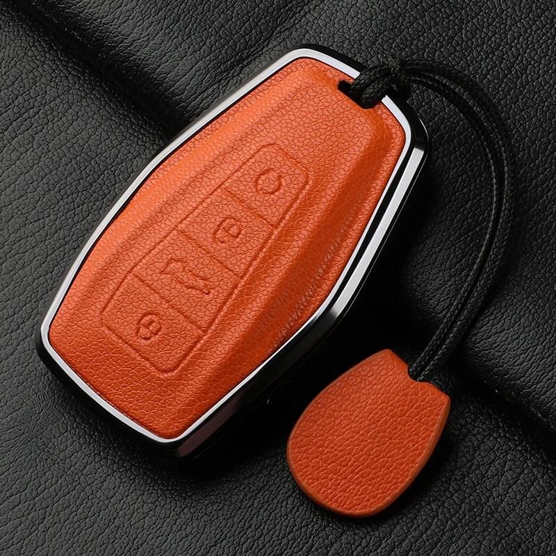 For Geely Car Key Case Cover  Coolray X6 X7 Geometry C Emgrand Global Kulrey Hawk Gx7 Okavango Nl3 Metal And Leather