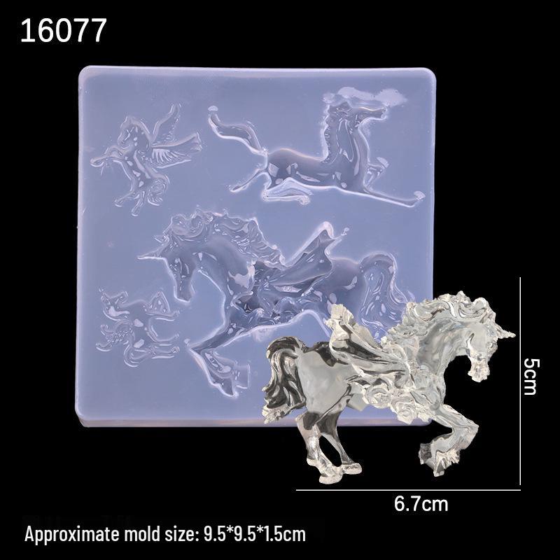 

Форма для DIY з кристалічної епоксидної смоли та силікону у формі русалки та пегаса для УФ-смоли та полімерної глини