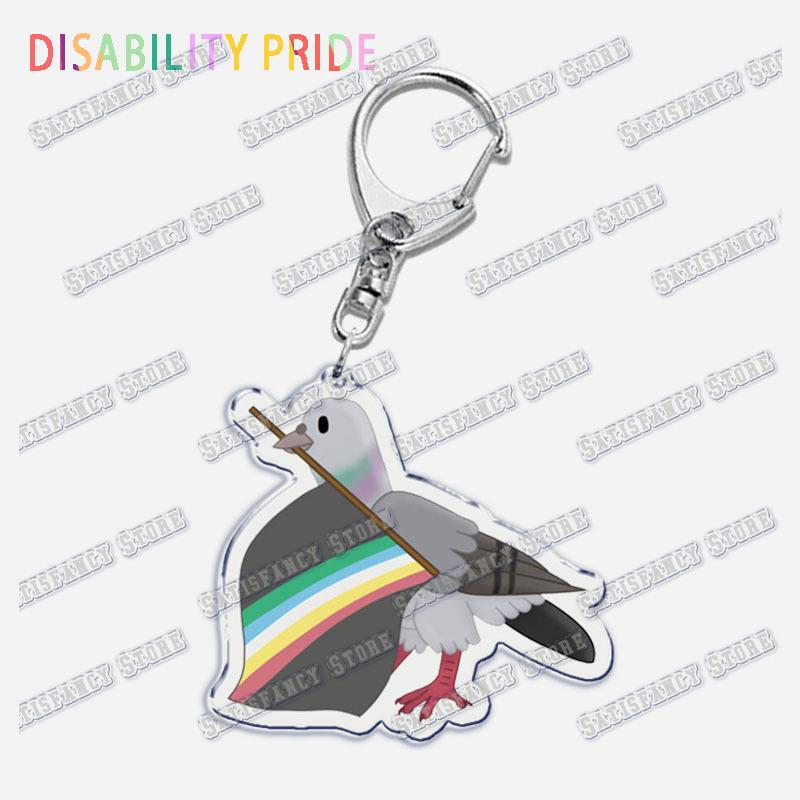 Disability Pride Key Chain Keychains Ring for Accessories Bag Pendant Keyring Jewelry Autism Festival Support