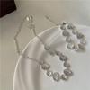 S925 Sterling Silver Fashion Texture Splicing Bracelet Necklace Korean Simple Personalized Collarbone Chain