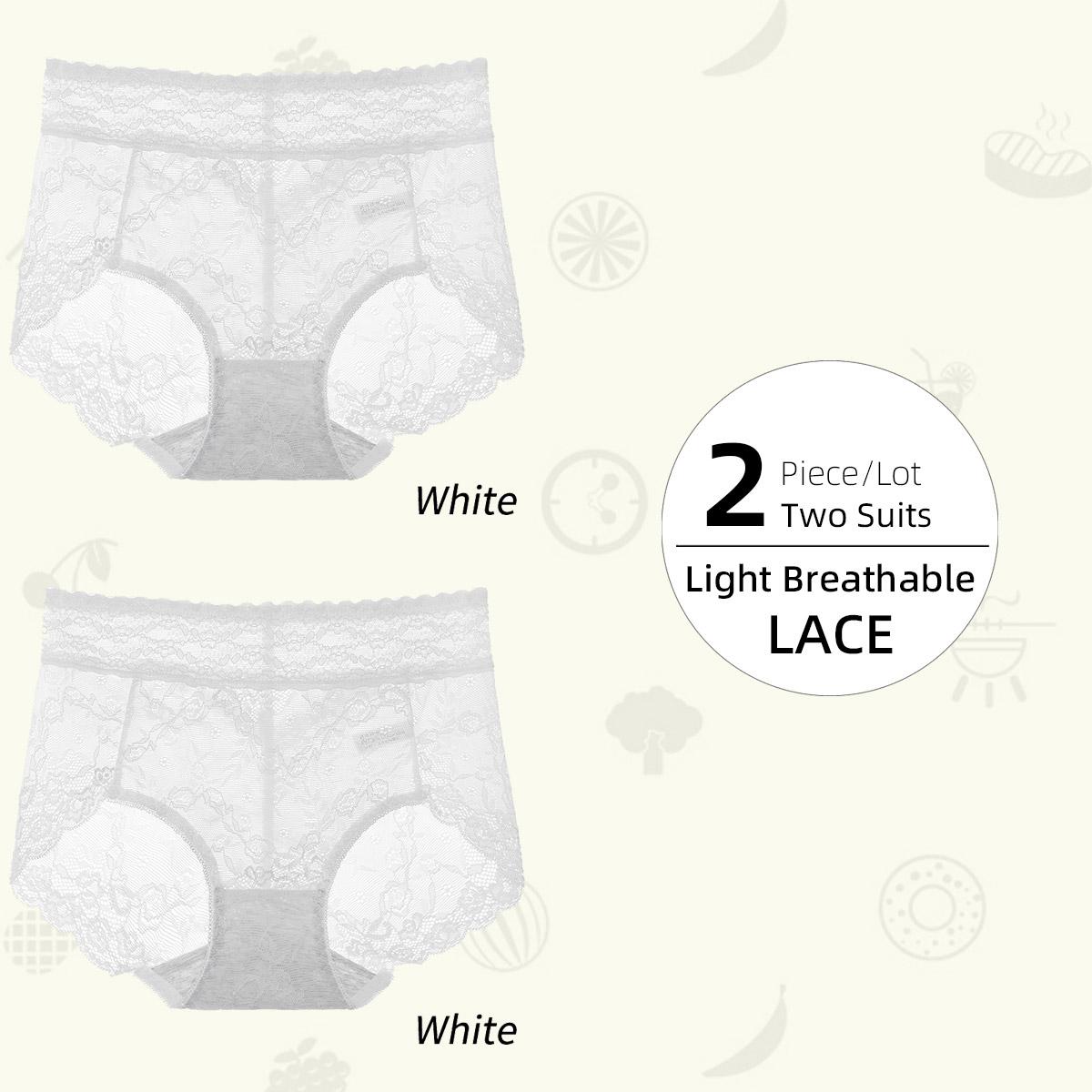 

2-4 шт./лот, кружевное нижнее белье большого размера, тонкие женские трусики с подтяжкой бедер, легкие и дышащие трусики, хлопковые трусики с промежностью 2XL