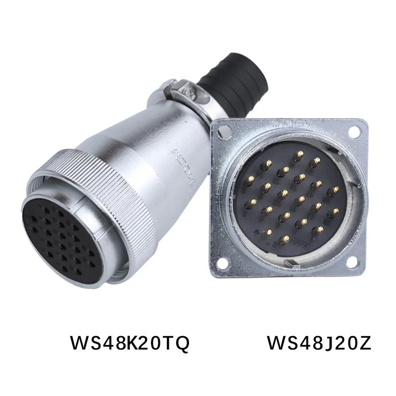 ZHQCN WS48 TQ+Z Waterproof M48 Female Plug Male Socket Panel 5 7 20 27 38 42 Pin Industrial Aviation Connector Electrical Power