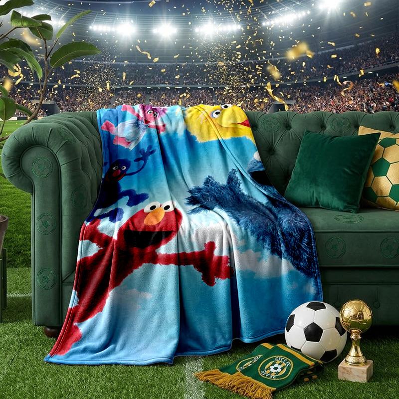 Se-same Characters Throws Blanket Flannel Blankets Plush for Couch Bed Gifts for Men Women Travel picnic blanket Christmas fan gifts