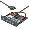 Cablecc USB Hub with Front Panel To Motherboard Connector Cable for Floppy Bay 4-Port 3.0 20-Pin 3.5-Inch