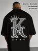 Stylish Black T-shirt with an Exquisite K Pattern and Bold KING Lettering - the Perfect Choice F