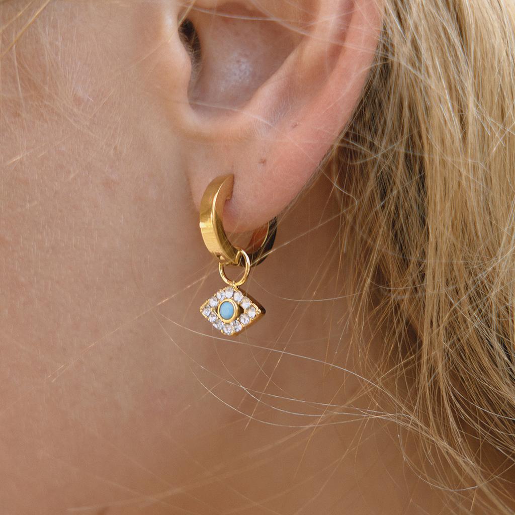 Titanium Steel Devil's Eye Earrings Earrings 18k Stainless Steel Niche Ear Buckles