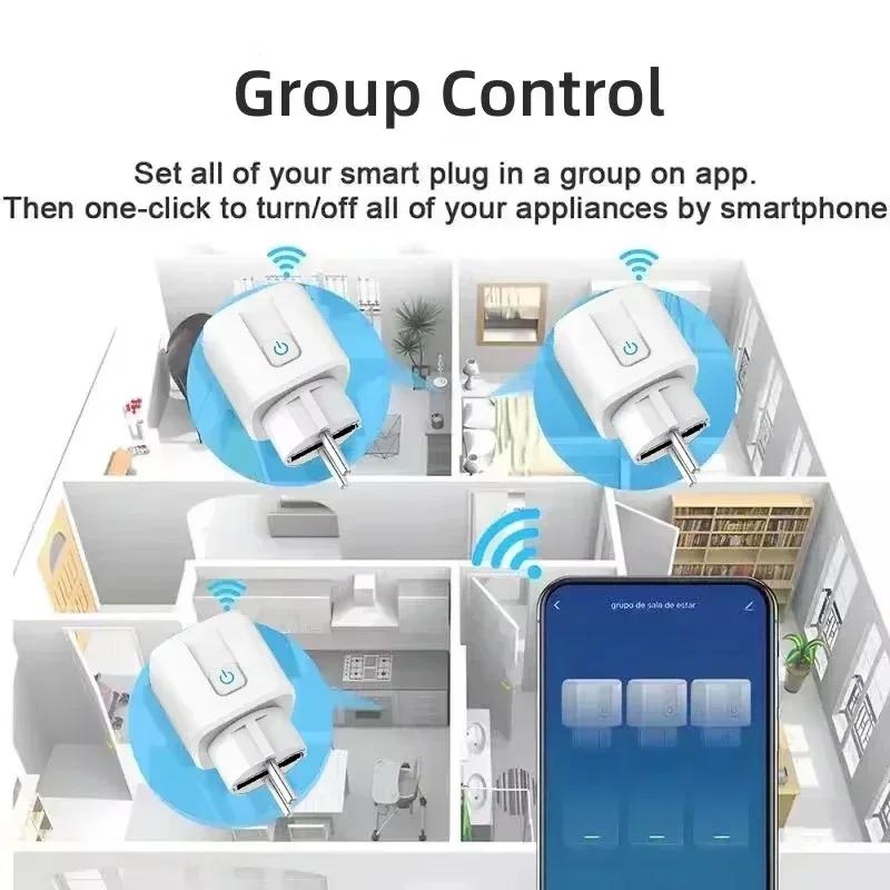 Tuya Smart WiFi/Zigbee Plug Socket EU Outlet 16A/20A with Power Monitoring Timer Function Voice Control Alexa Google Home Alice