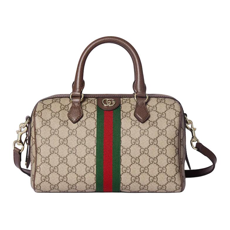 Gucci Ophidia Logo Læder Skulder Tote Taske Mellem Størrelse Damehåndtasker Brun 836825-FAE0J-9867