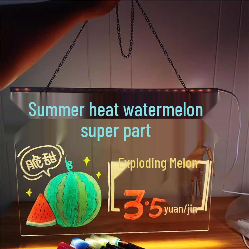 Erasable DIY Children's Luminous LED Drawing Board and Night Light Combo