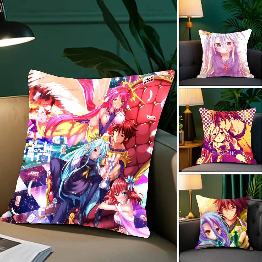 Anime NO GAME NO LIFE Pillow Case Sofa Cushion Cover Room Home Decoration