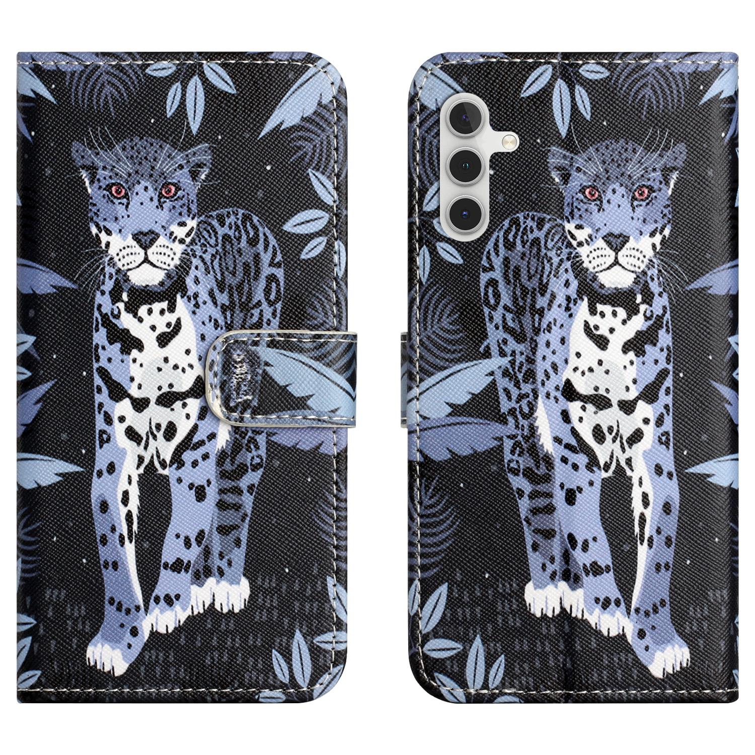 

For Samsung Galaxy A56 5G Case Pattern Print PU Leather Wallet Phone Cover Cross Texture E