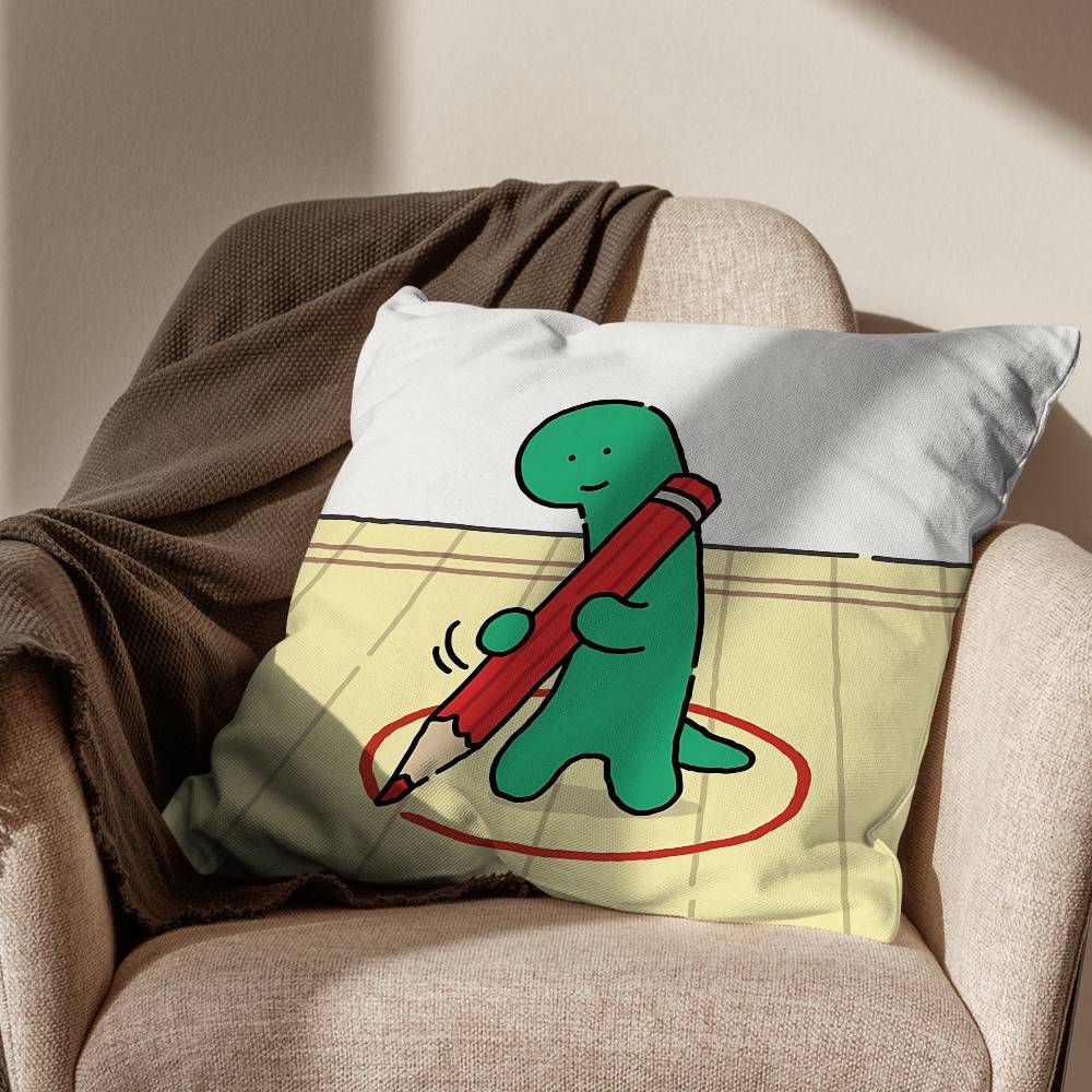 Green dinosaur Brachio Cushion Cover Suitable For Sofa Car Bedroom Office Cushions Decorative Pillow Case