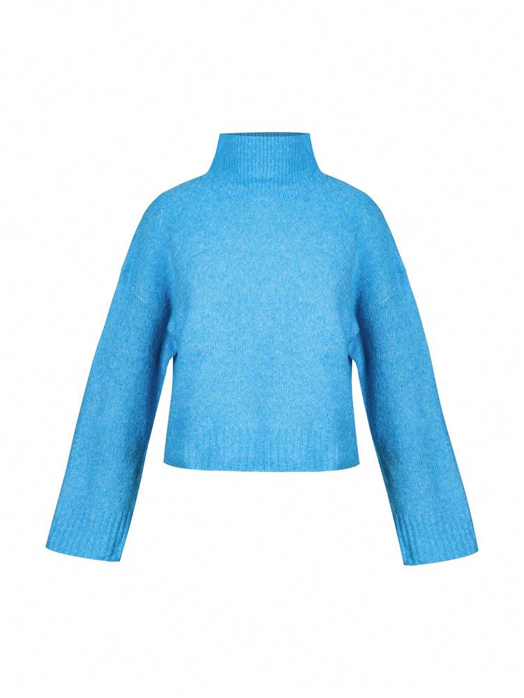 2025 Autumn/Winter Women's Solid Color Long Sleeve Casual Pullover Top