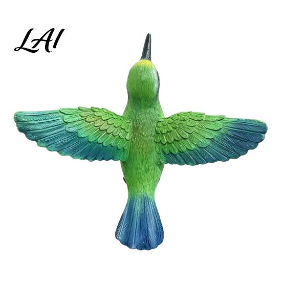 Waterproof Animal Figurine Resin Hummingbird Figurine Clip‑on Bird Statue for Fence Flower Pot Tree Fish Tank Landscaping Branch Realistic