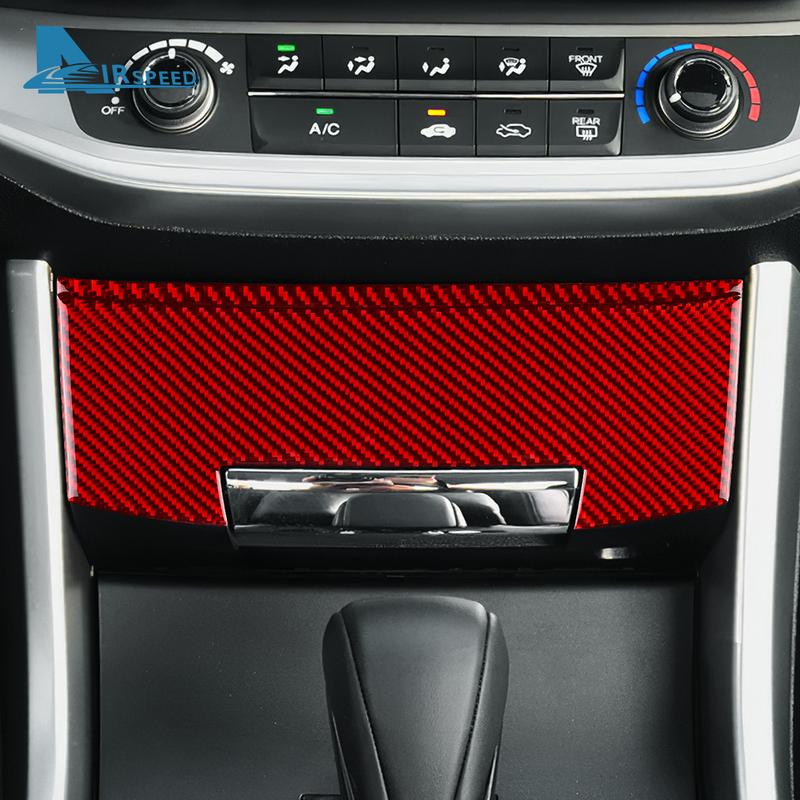 For Honda Accord 2013 2014 2015 2016 2017 Real Soft Carbon Fiber Sticker LHD Car Storage Box Panel Interior Trim Accessories