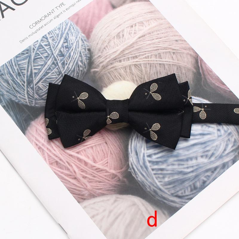 Färgvävd Jacquard Herrfluga 6cm Dubbellager Randig Liten Blomma Affärs Retro Kostym Skjorta Fluga