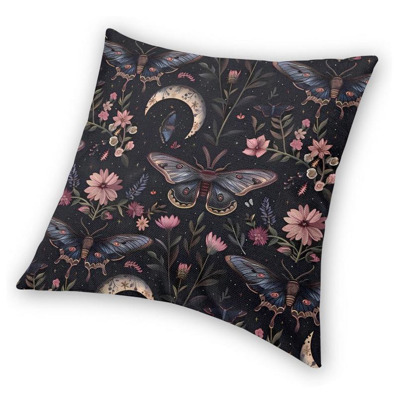 Exquisite Ornaments Unisex Vikama Tarot Crystal Moth Design Decorative Pillowcase Machine Washable Sofa Decor Cushion Cover