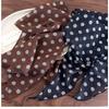 French Brown Polka Dot Long Scarf for Women's Fashion Accessories, Neck Accessories, Headband, Long Ribbon
