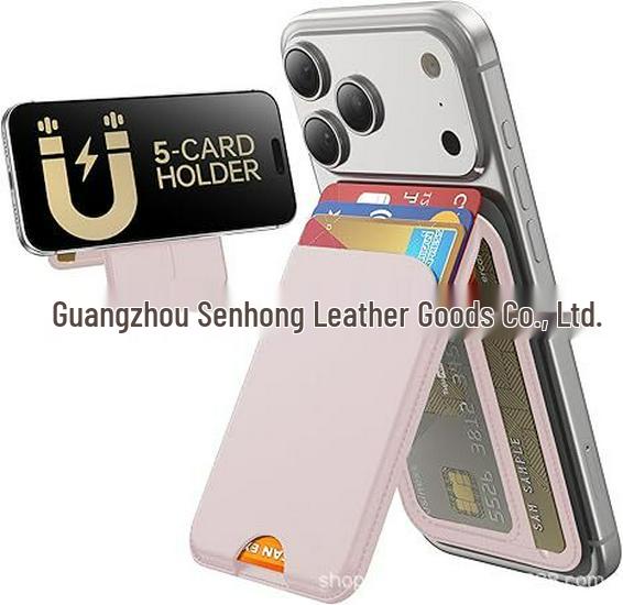 MagSafe-Compatible Magnetic Card Holder & Stand for iPhone 17: Multifunctional Wallet with Folding, Rotating Shaft