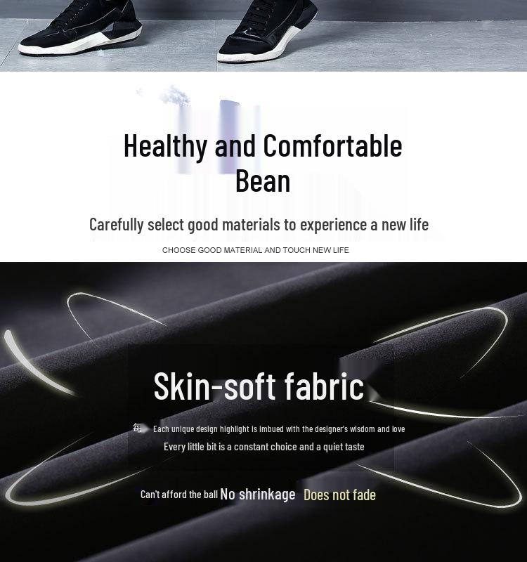 Korean Style Mens Slim Fit Black Joggers - Spring/Autumn Trend