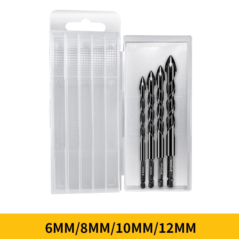 SuSuMu 3-12mm Cross Hex Tile Drill Bits Set for Glass Concrete Ceramic Hole Opener Brick Hard Alloy Triangle Bit Tool Boxed Kit