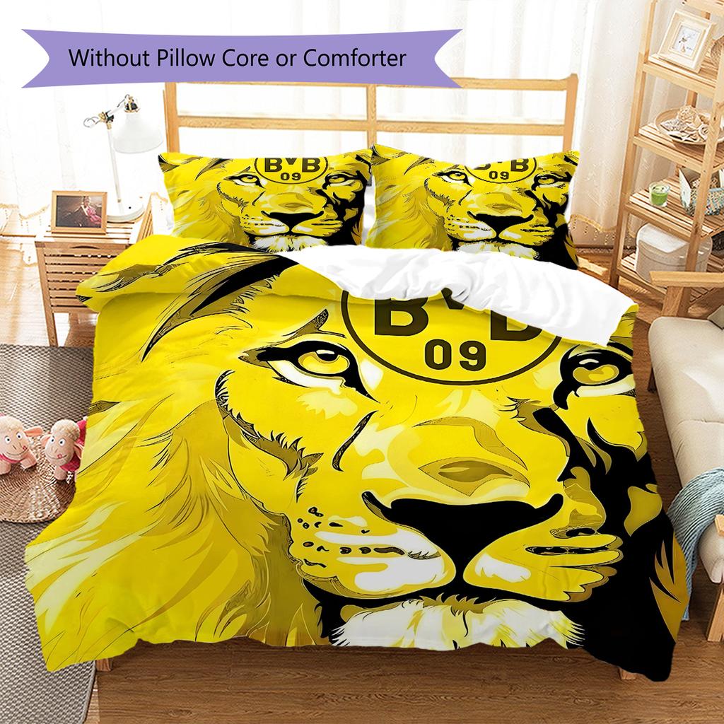 BVB Pattern Bedding,Quilt Set Quilt Cover Pillowcase Home Birthday Gift (1 * Duvet Cover + 2 * Pillowcase, Without Core)