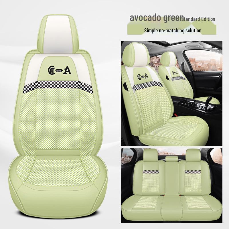 Bestune Cartoon Car Seat Cushion: Universal Leather-Linen Wrap for All Seasons