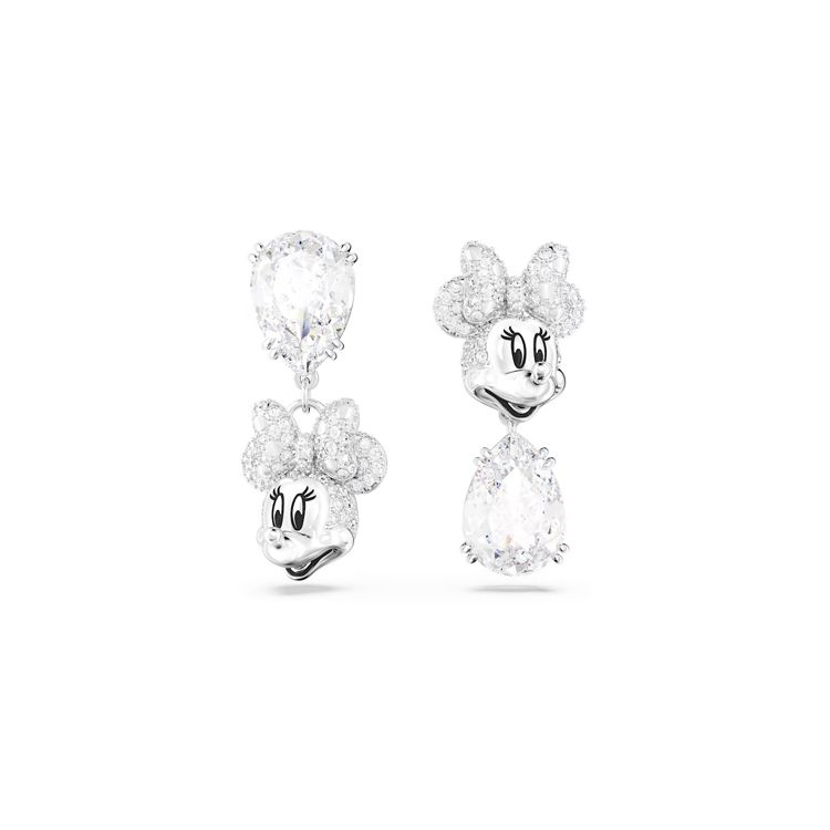 

Swarovski Disney Minnie Asymmetrical Earrings Women earrings Silver 5668779 F,Silver