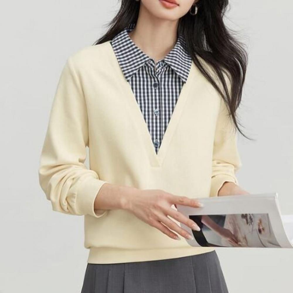 Navava Casual Two In One STripe Long Sleeve T shirT nT2254