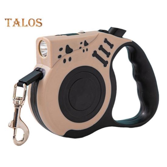 

Висувний повідець для собак з ергономічною ручкою та ліхтариком. Міцна нейлонова мотузка для вигулу тварин, що не заплутується, для середніх маленьких собак Charging бежевий