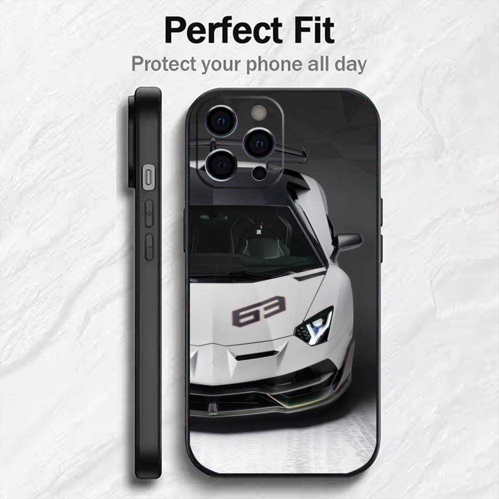 L-Lamborr-r A-Aventad-oorS SVJ-63 Cars Phone Case For iPhone17,16,15,14,13,12 Plus,Max Soft Silicone Black Cover iPhone12PROMAX